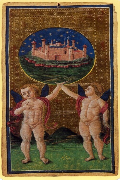 The World tarot card from the Visconti deck — representing the completion and integration achieved through consistent journaling practice